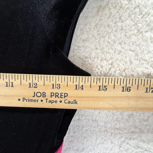 Jona Michelle Kids Black Velvet Dress Size 10 Red Glitter Mesh Lace Bow Holiday - Picture 8 of 11